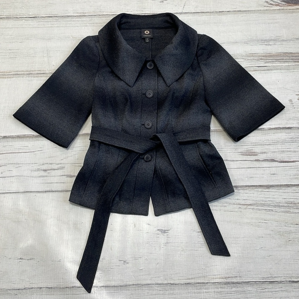 Amber Sun Jacket Women's M Medium Grey Black Buttons Collar - Picture 13 of 16